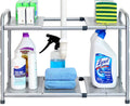 Under Sink 2 Tier Expandable Shelf Organizer Rack, Silver A286