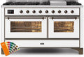 60 Dual Fuel Natural Gas Range with Bronze Trim C890
