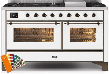 60 Dual Fuel Natural Gas Range with Bronze Trim C890