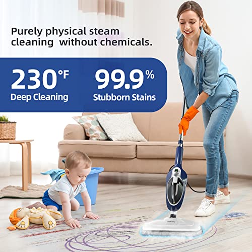 10-in-1 Detachable Handheld Steam Mop with 11 Accessories M2115
