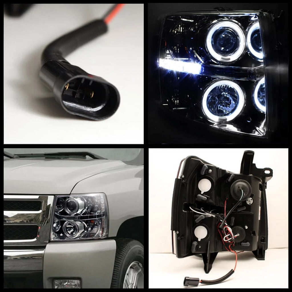 Chrome Clear LED Projector Headlights Pair P4471