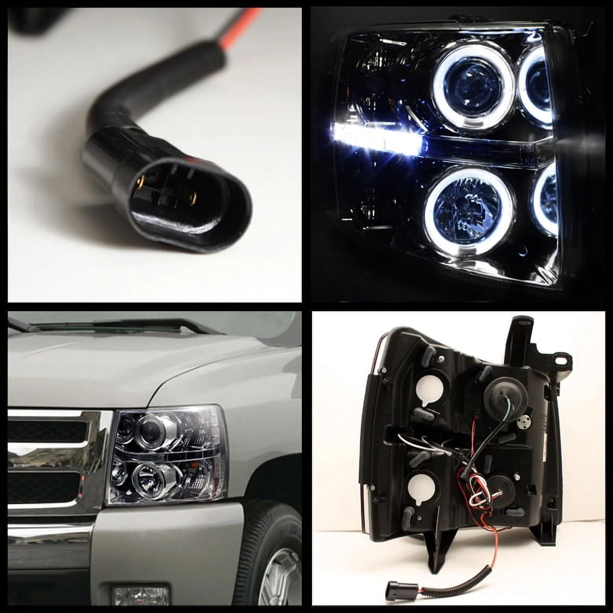 Chrome Clear LED Projector Headlights Pair P4471