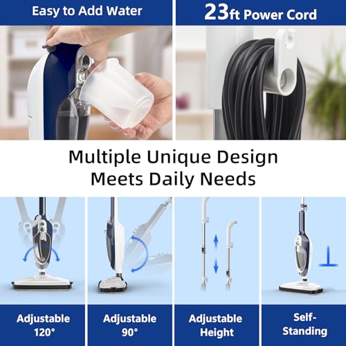 10-in-1 Detachable Handheld Steam Mop with 11 Accessories M2115
