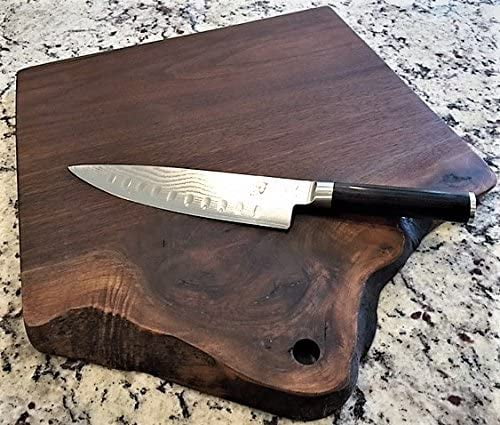 Black Walnut Live Edge Wood Serving Platter Q701
