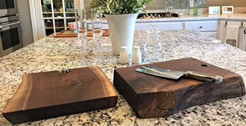 Black Walnut Live Edge Wood Serving Platter Q701