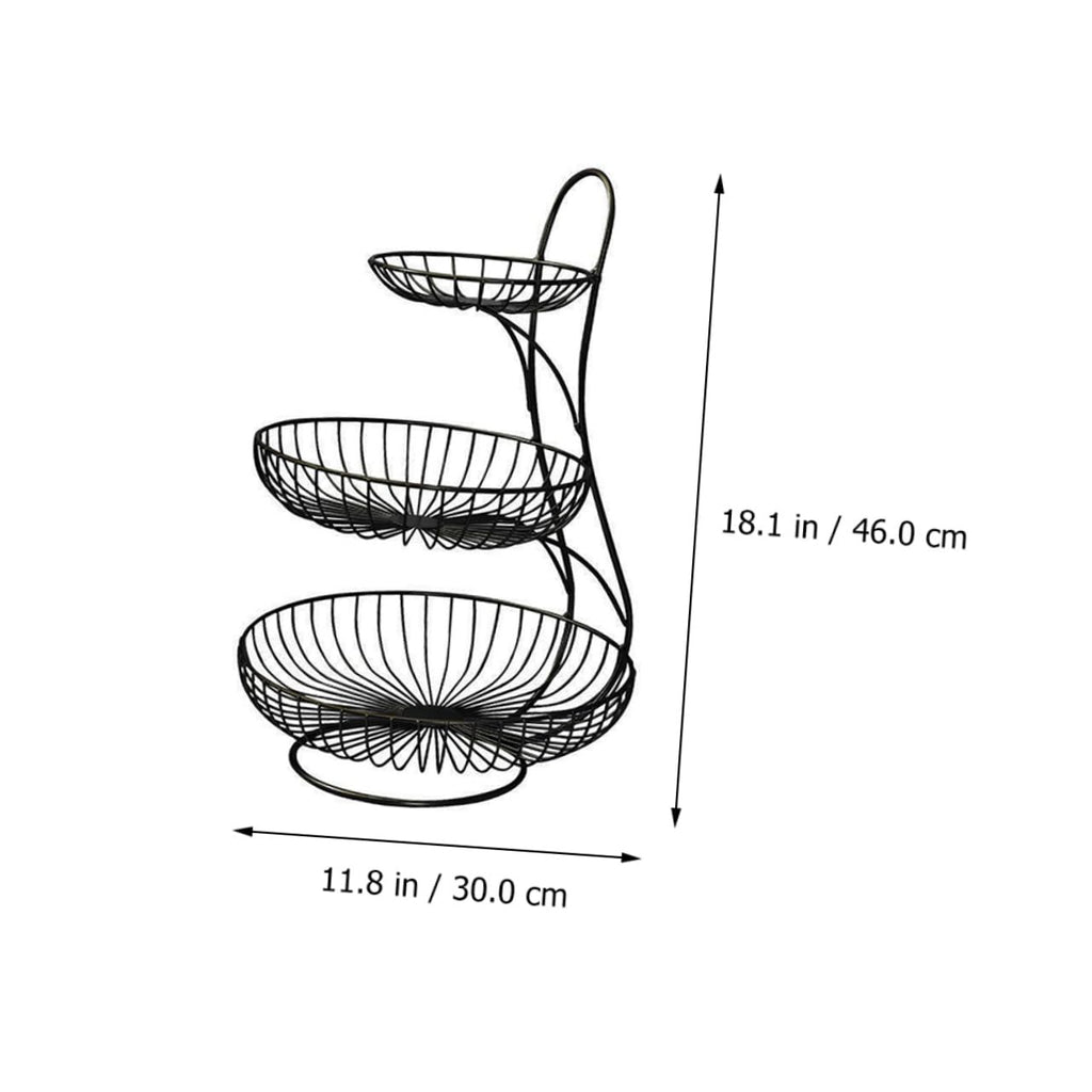 Black 3-Tier Iron Fruit Basket N463