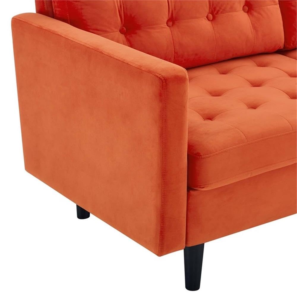 Orange Velvet Sofa N9987