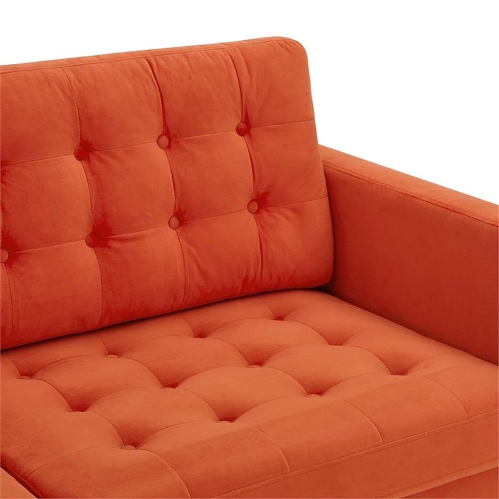 Orange Velvet Sofa N9987