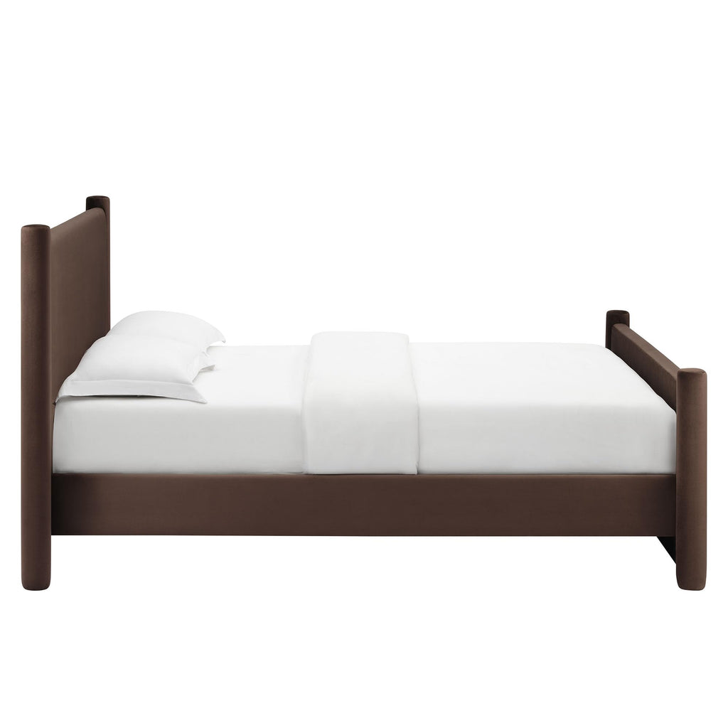 King Size Upholstered Platform Bed Frame with Headboard and Footboard L619