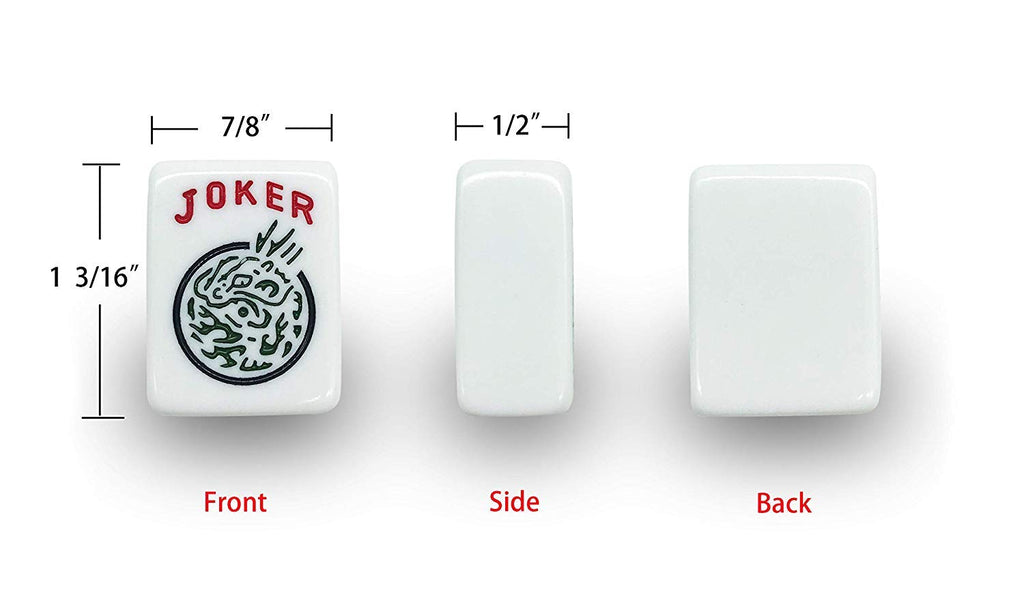 Black Soft Bag 166 White Engraved Tiles Mahjong Set D1725