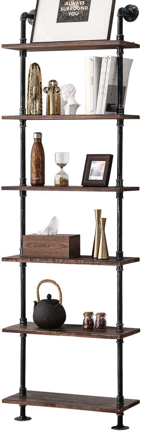 Industrial Pipe Rustic Wood Bookshelf S270151