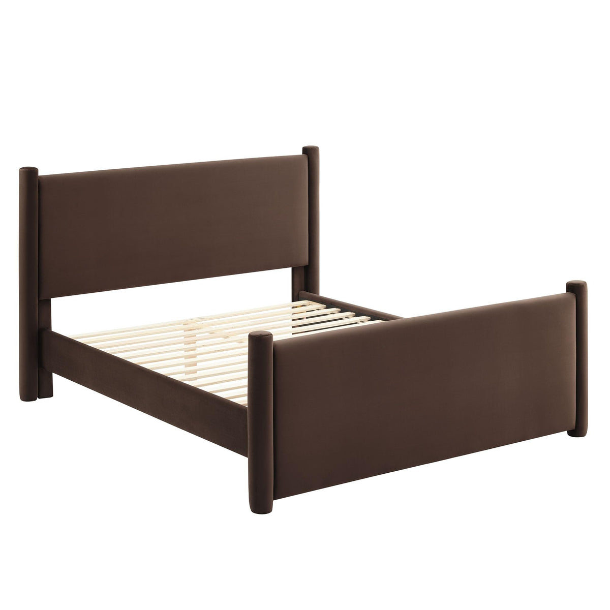 King Size Upholstered Platform Bed Frame with Headboard and Footboard L619