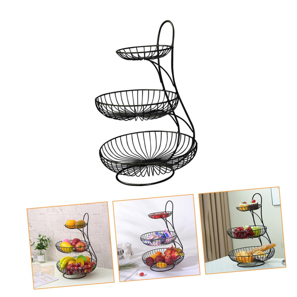 Black 3-Tier Iron Fruit Basket N463