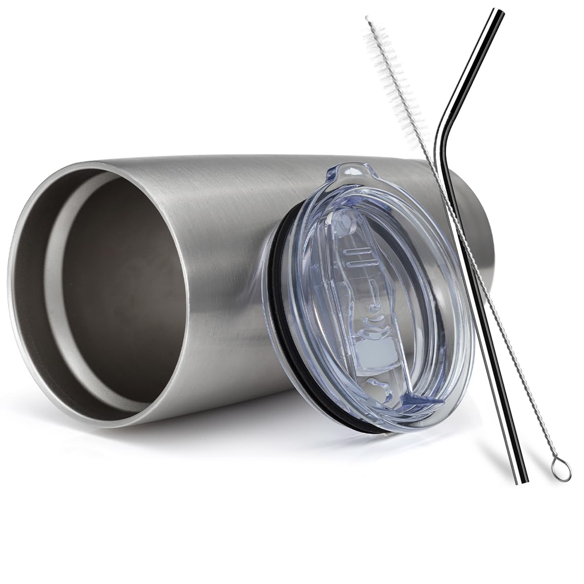 20oz Stainless Steel Insulated Tumbler with Lid and Straw 8 Pack M975432