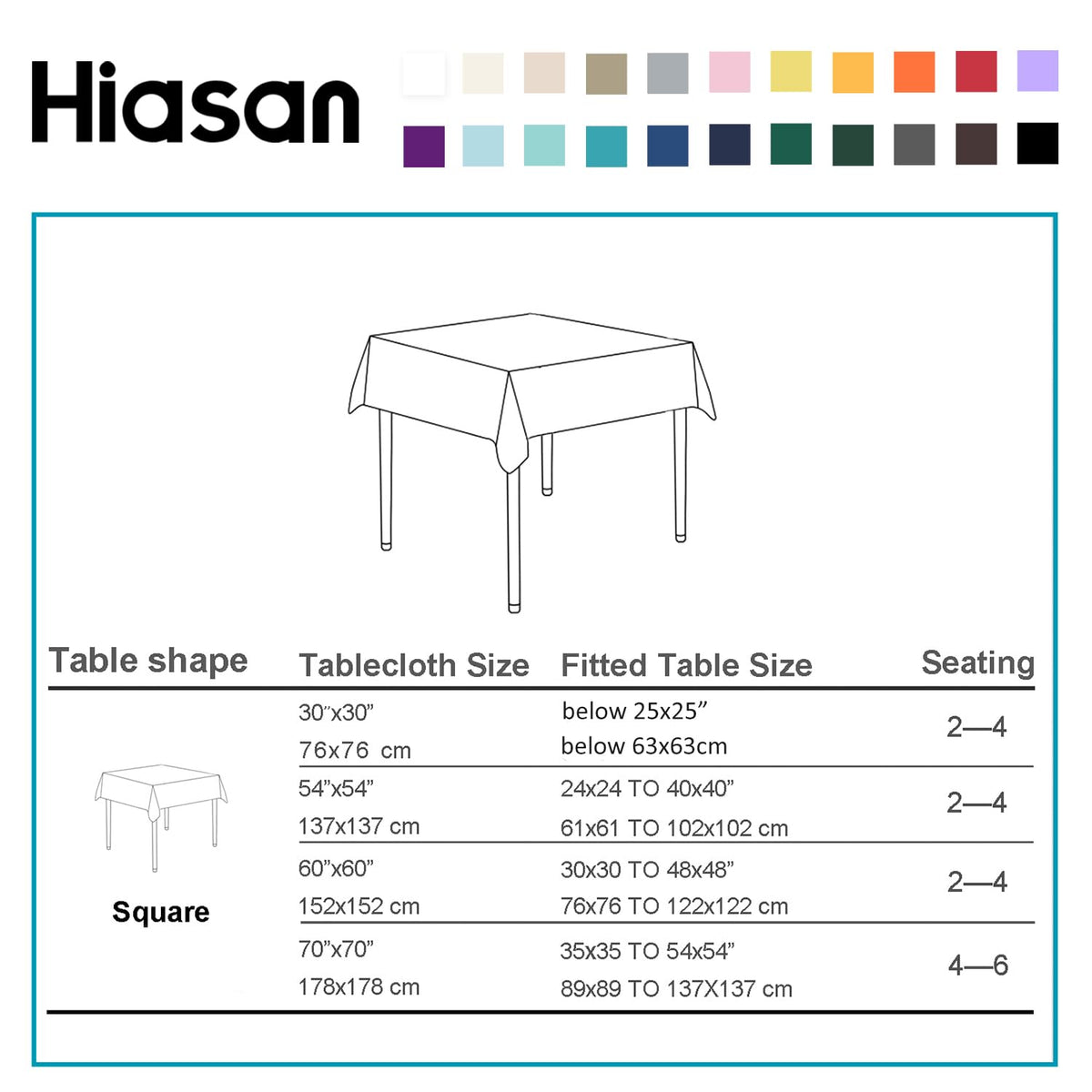 Square Checkered Tablecloth 30 x 30 Inch X1134