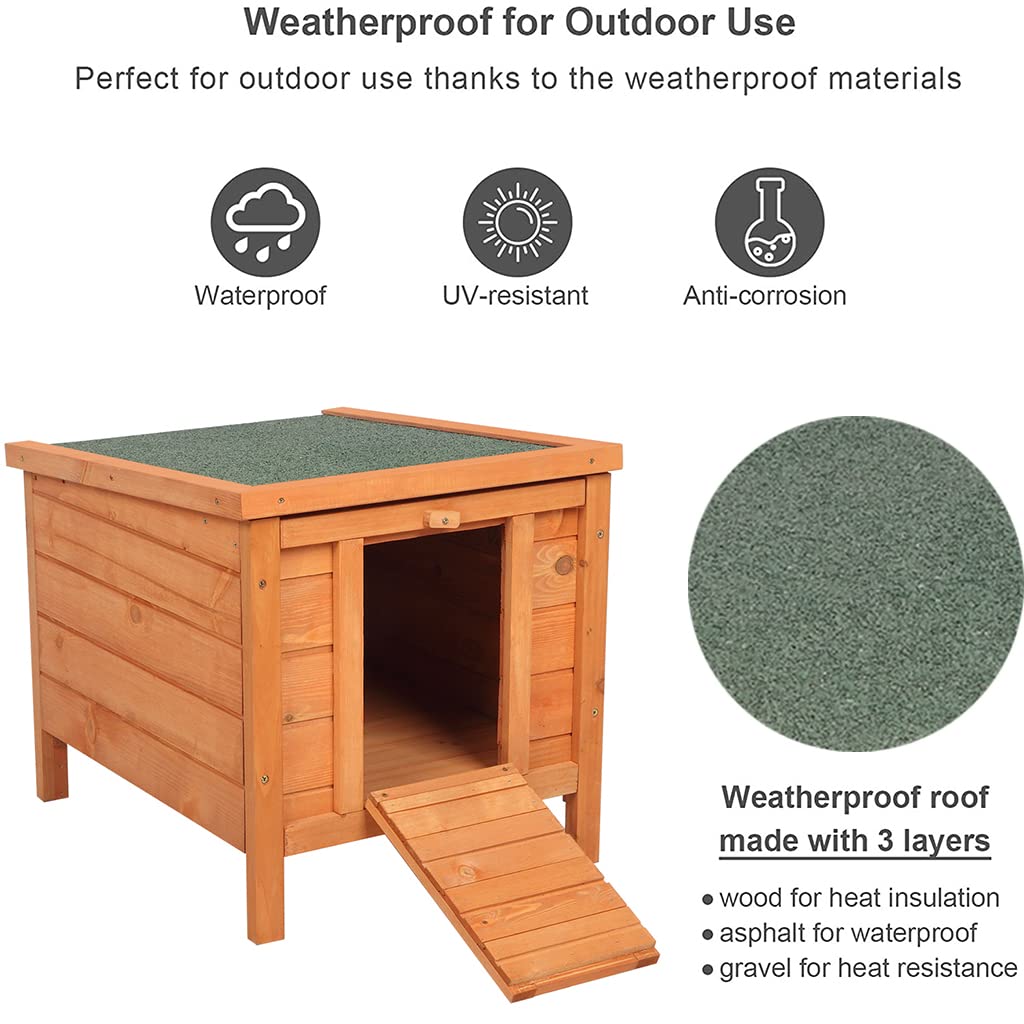 Weatherproof Wooden Cat House H7517