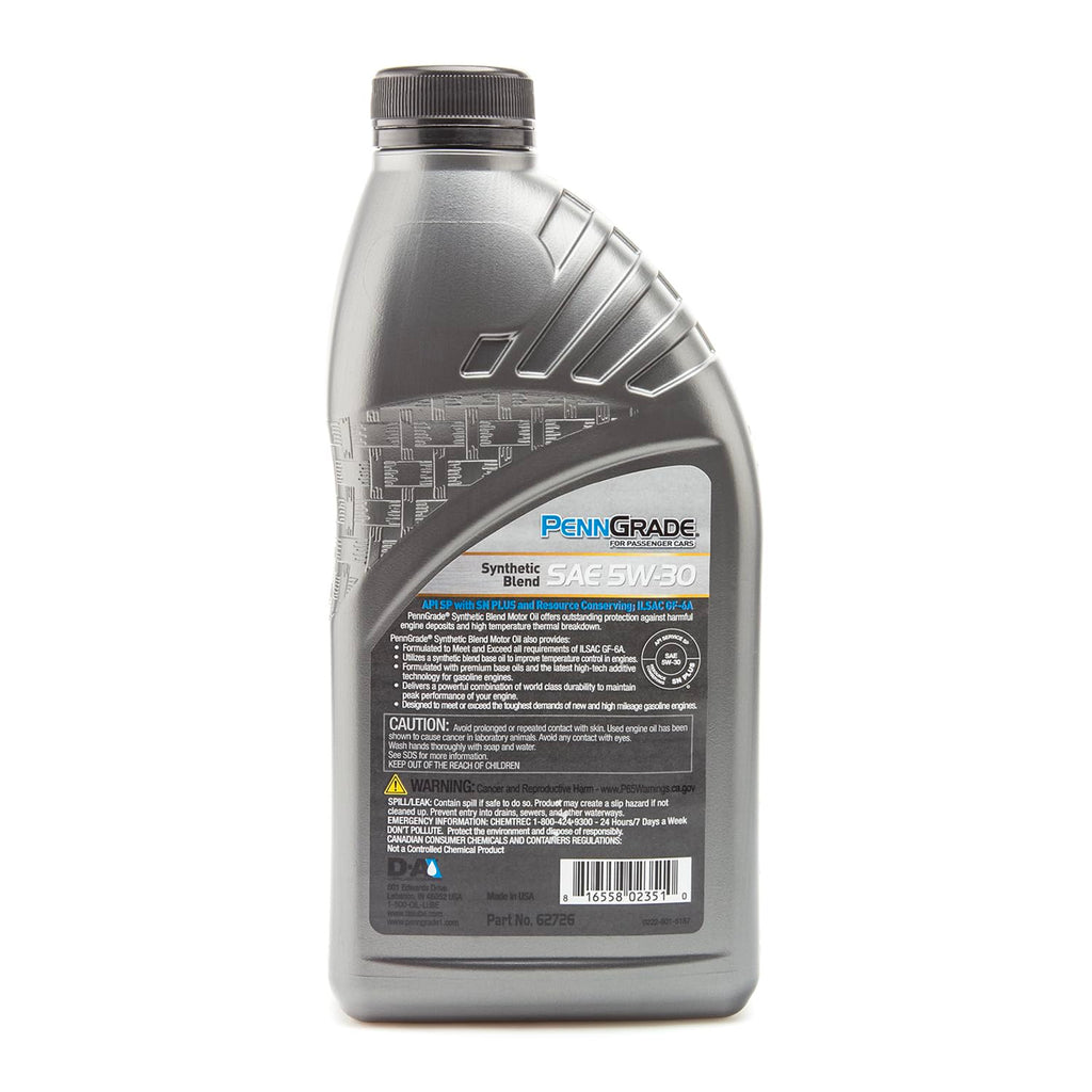 Synthetic Blend Oil SAE 5W-30 1 Quart Pack of 6 K887
