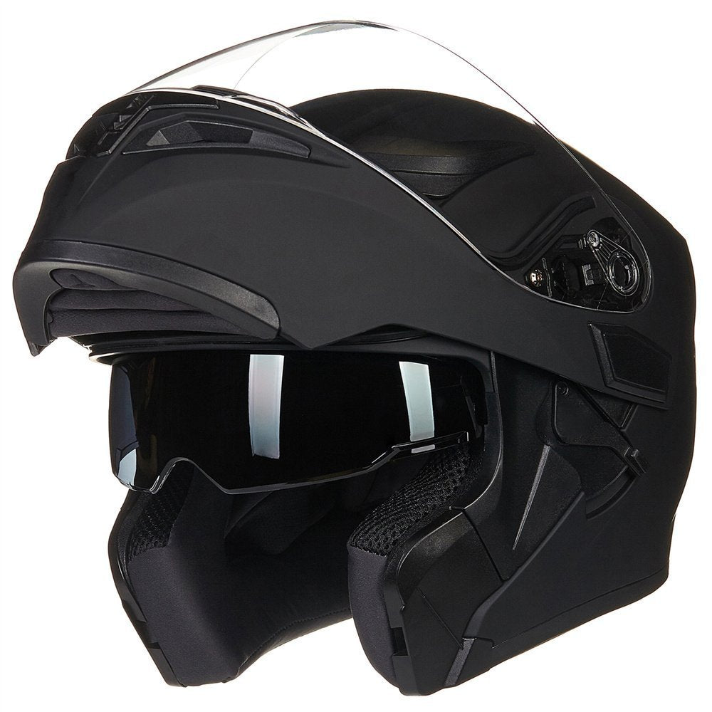 Motorcycle Dual Visor Flip up Modular Full Face Helmet DOT H2277