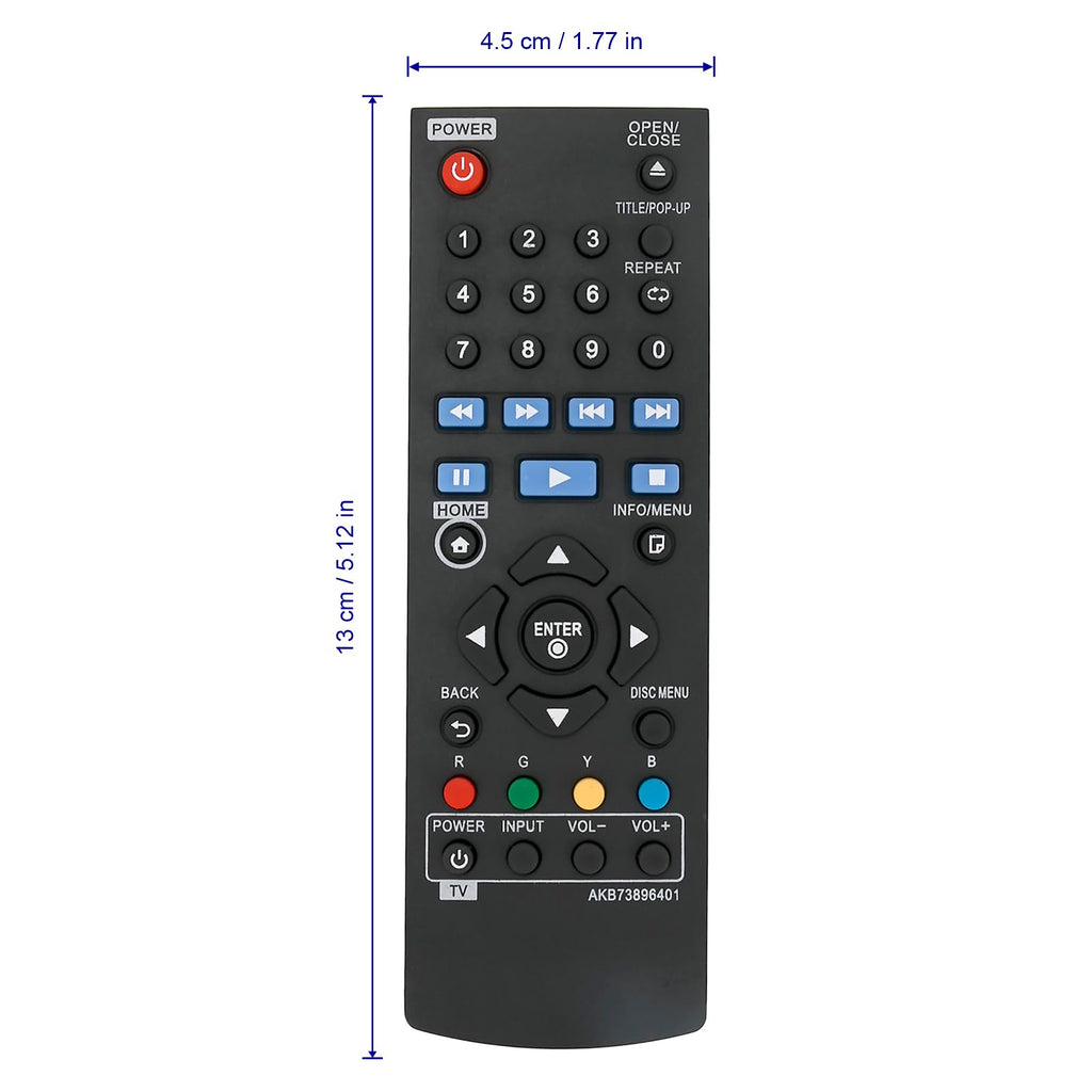 Replace Remote Control Compatible with Blu-ray Disc Player B8805