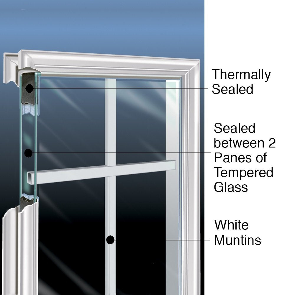 Primed Fiberglass 1/2 Lite 1-Panel Prehung Entry Door 36" x 80" Z358154