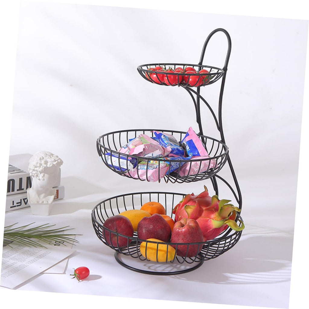 Black 3-Tier Iron Fruit Basket N463