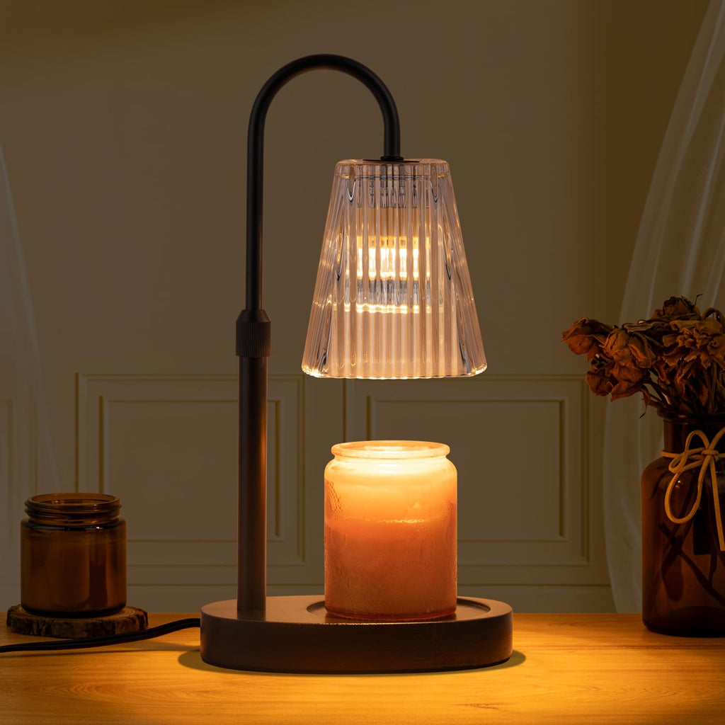 Electric Candle Warmer Lamp with Dimmer Adjustable Height Timer Glass R6022