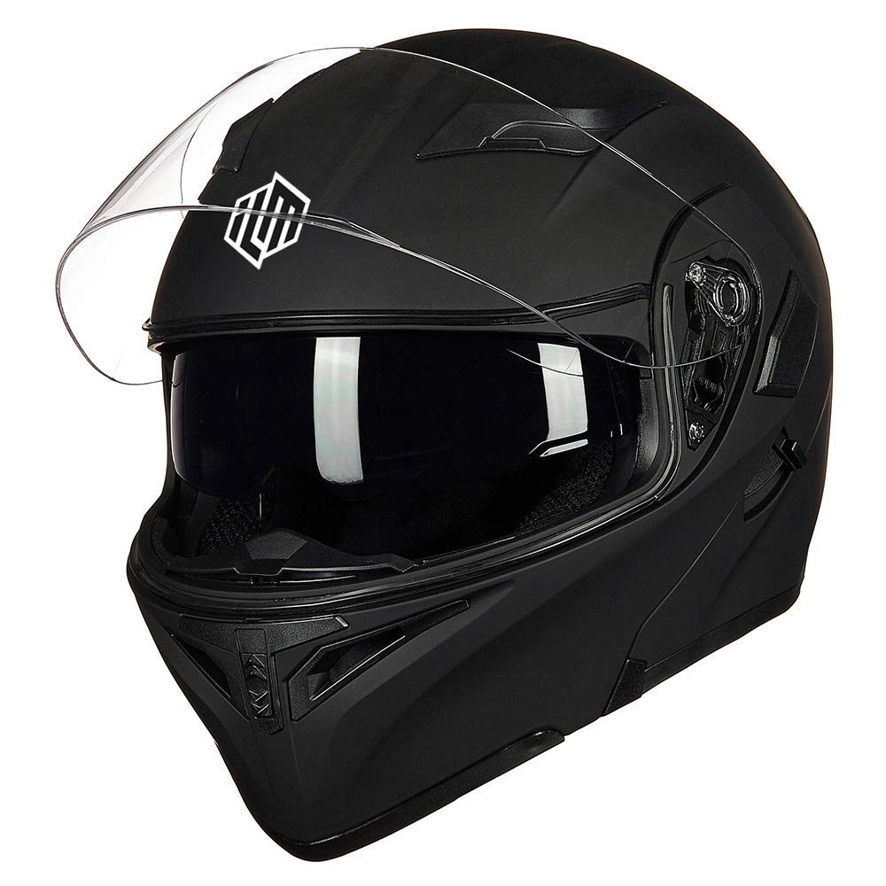 Motorcycle Dual Visor Flip up Modular Full Face Helmet DOT H2277