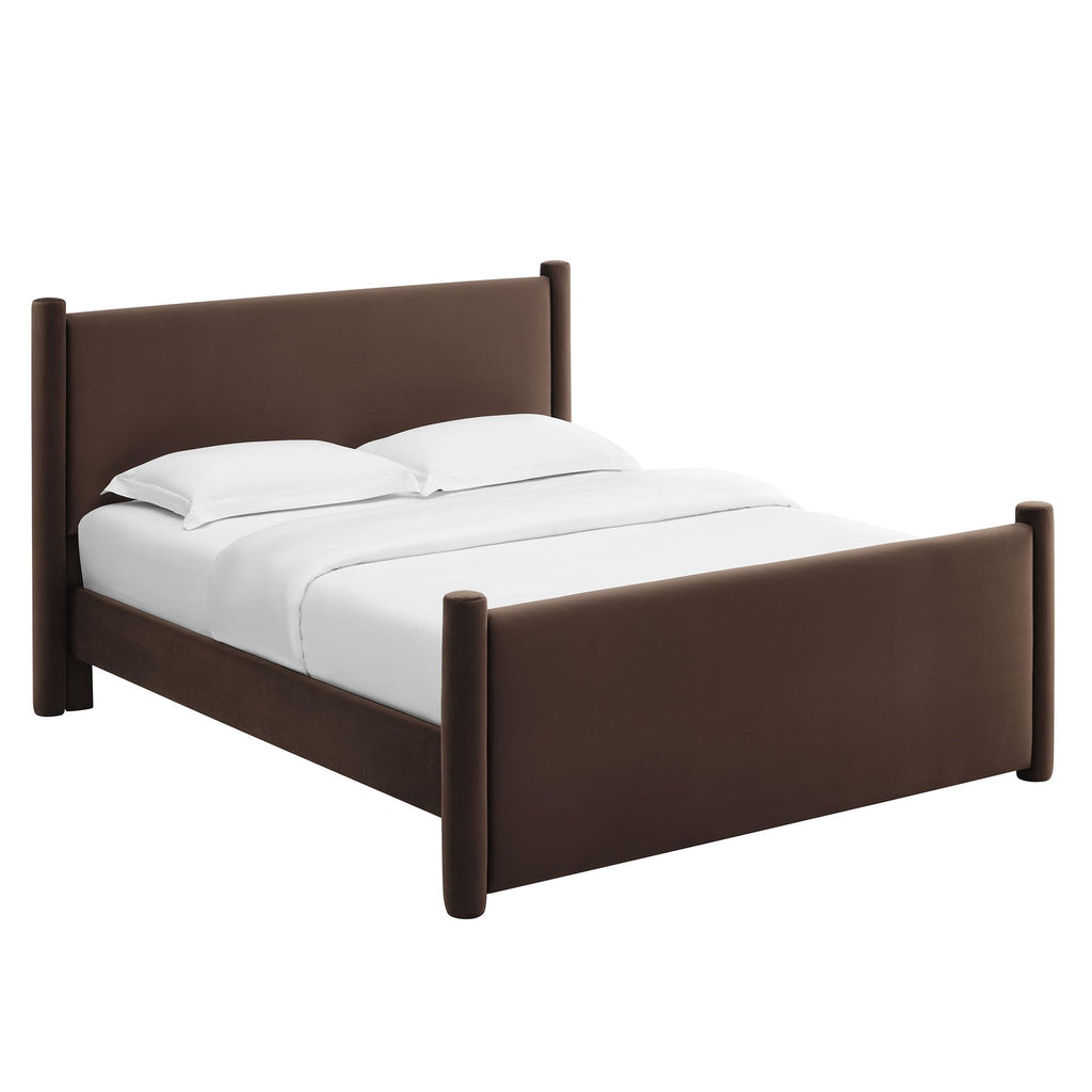 King Size Upholstered Platform Bed Frame with Headboard and Footboard L619