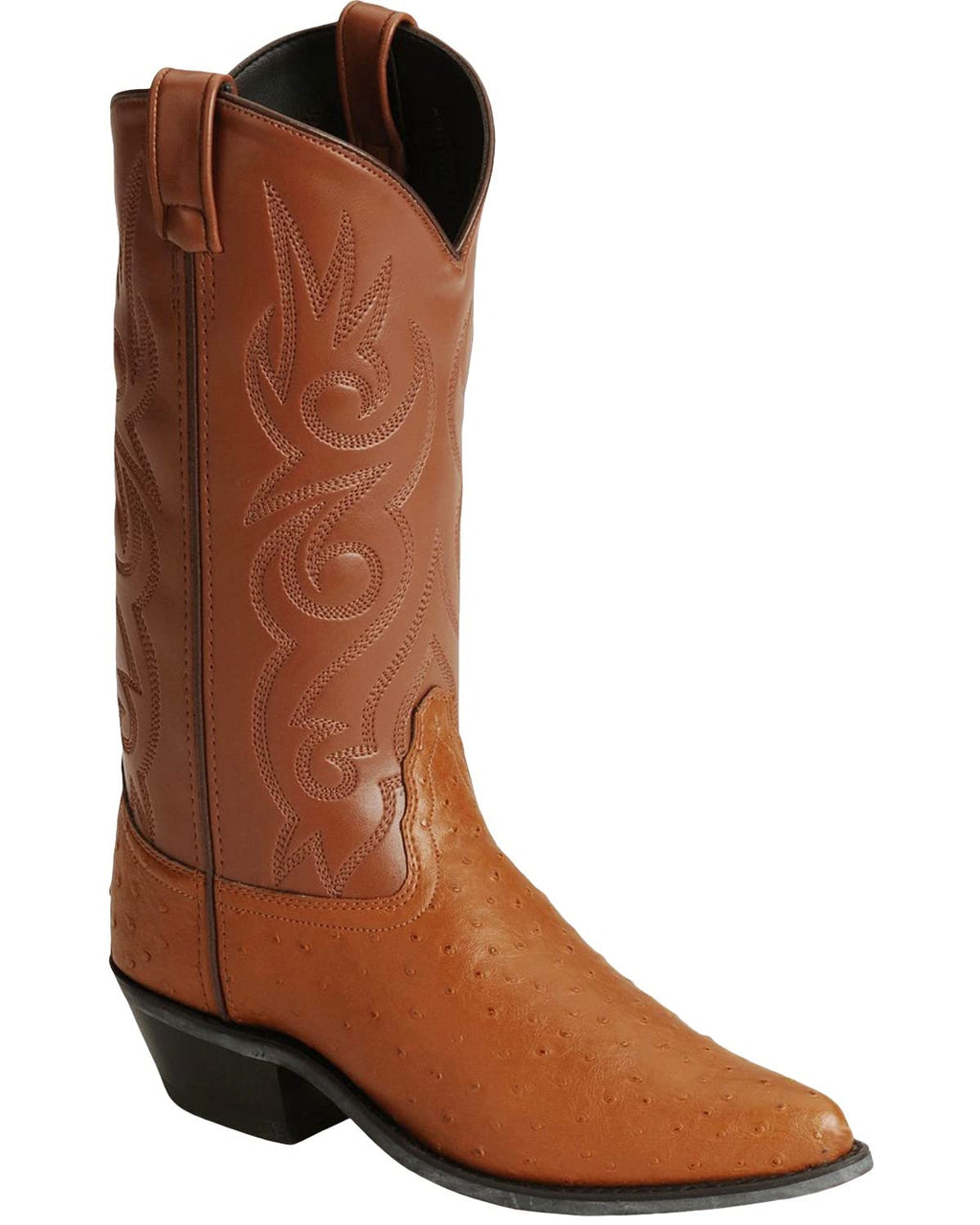 Cognac Ostrich Print Cowboy Boots F2808