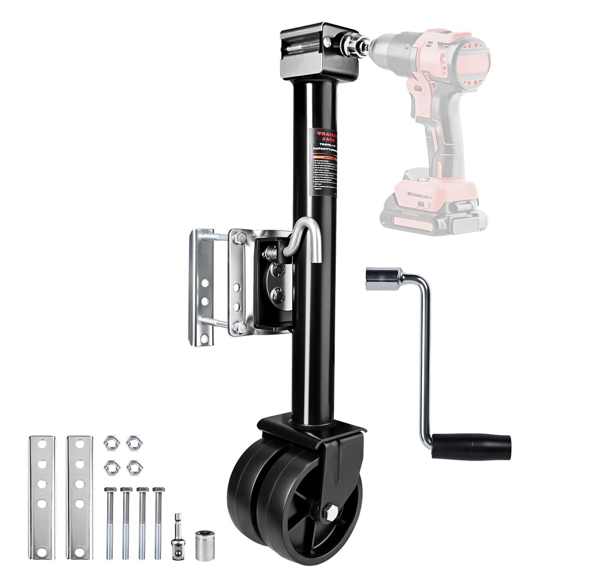 2000 lbs 12" Lift Swivel Trailer Jack with Dual Wheel J2828