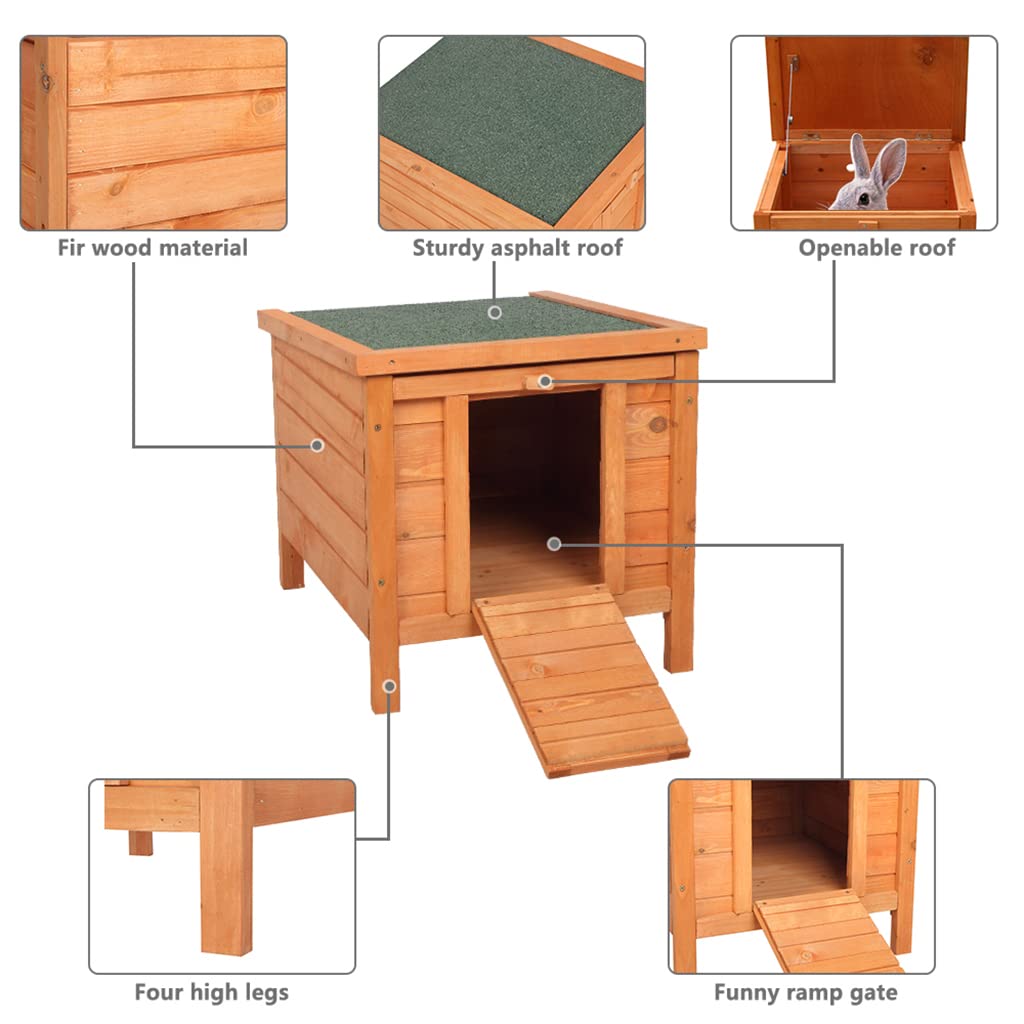 Weatherproof Wooden Cat House H7517