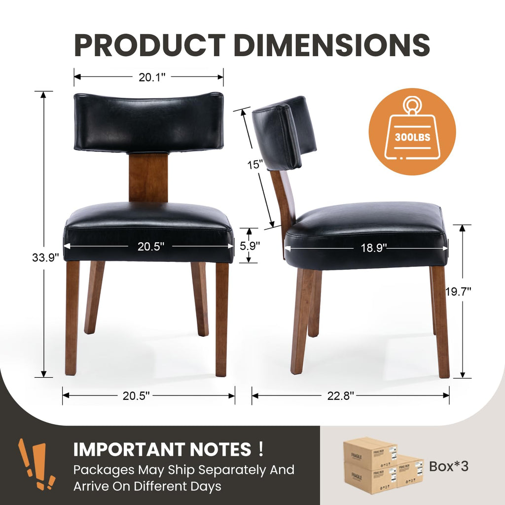 Black Set of 6 PU Leather Upholstered Dining Chairs G209262