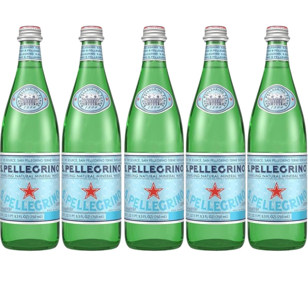 Sparkling Natural Mineral Water 750 mL Glass Bottles 5 Pack O18163