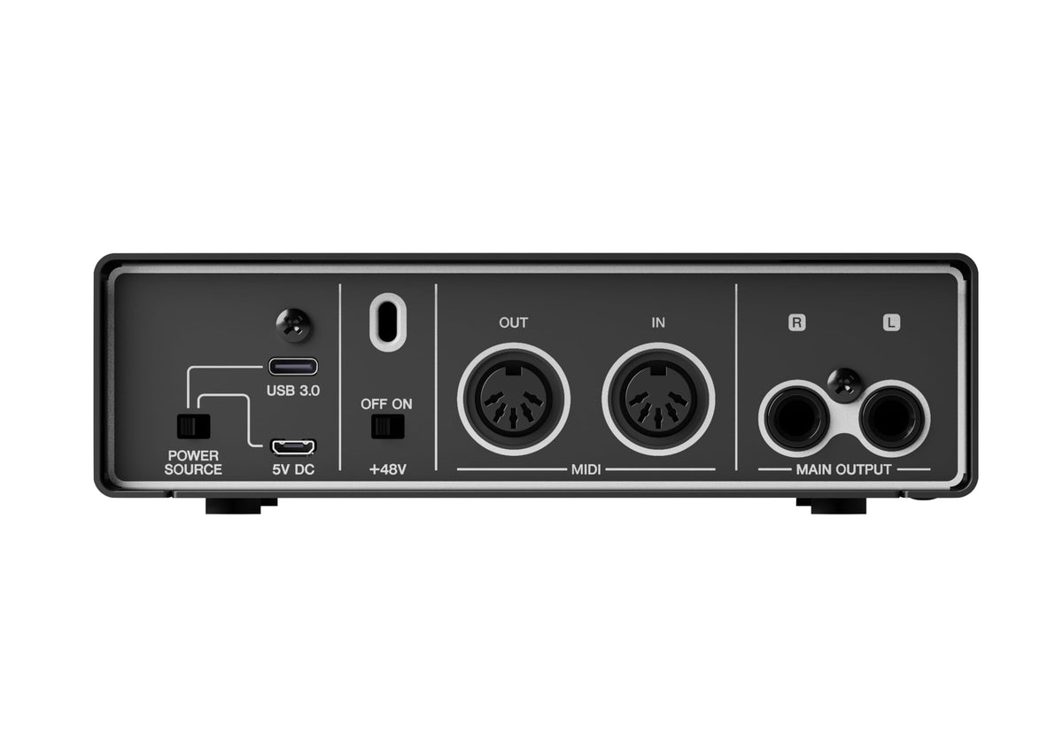 2-in/2-out USB-C Audio/MIDI Interface with 32-bit/192kHz Support, Black Y31012