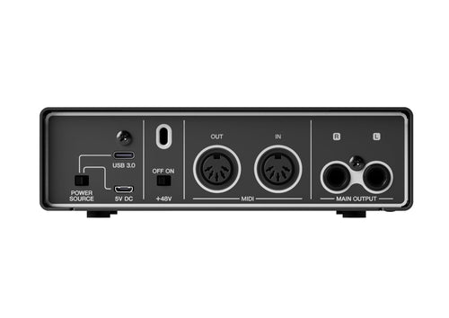 2-in/2-out USB-C Audio/MIDI Interface with 32-bit/192kHz Support, Black Y31012