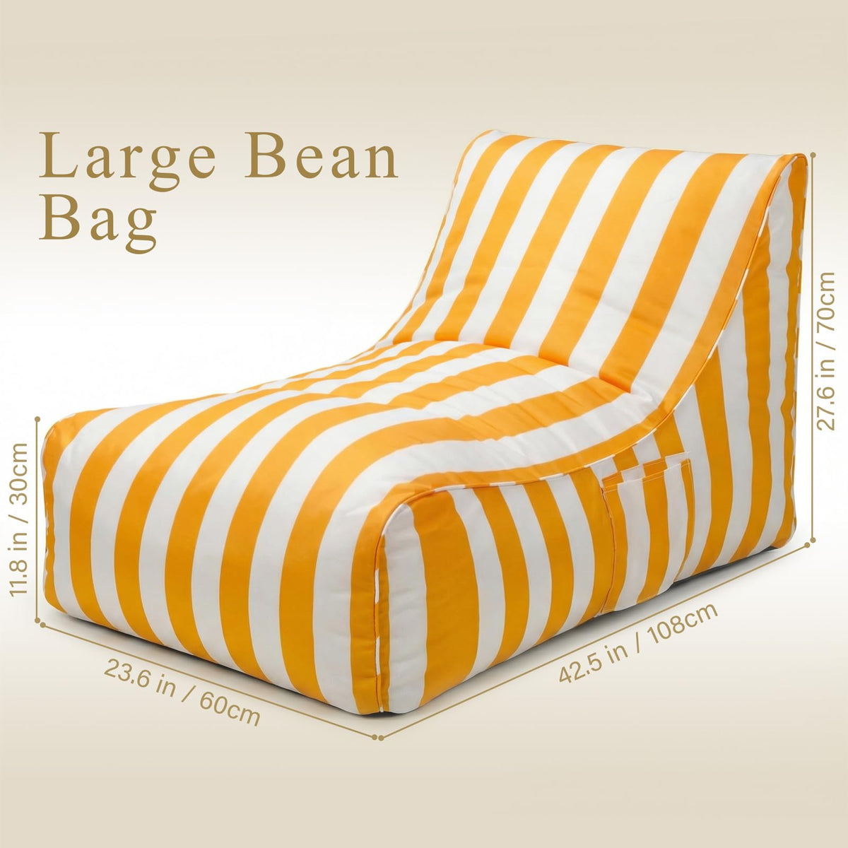 Yellow Memory Foam Bean Bag Chair P4413