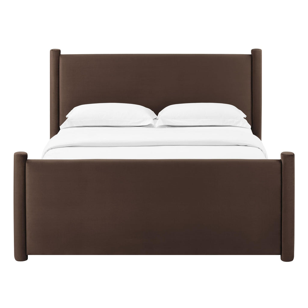 King Size Upholstered Platform Bed Frame with Headboard and Footboard L619