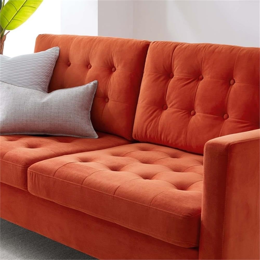 Orange Velvet Sofa N9987