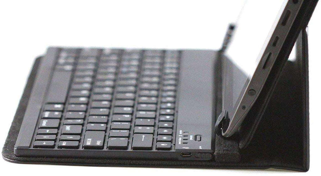 Folding Leather Folio Case Cover & Stand with Removable Keyboard F6712