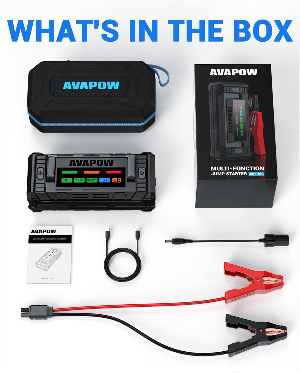 10000A Portable Battery Jumper Starter with 4" HD Display E311