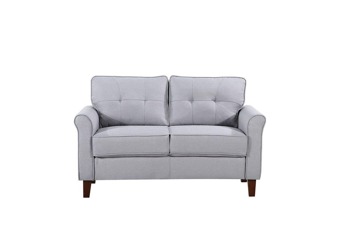 Light Gray Tufted Upholstered Loveseat Sofa H35877