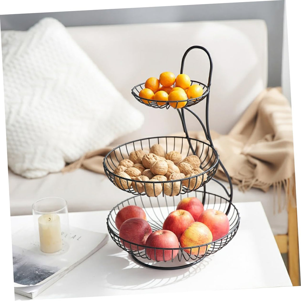 Black 3-Tier Iron Fruit Basket N463