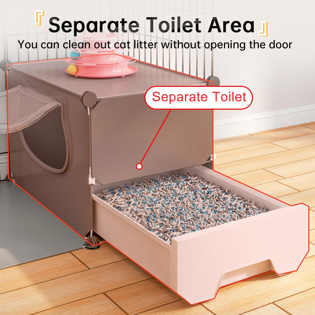 Large 4-Tier Cat Cage with Litter Box T8097