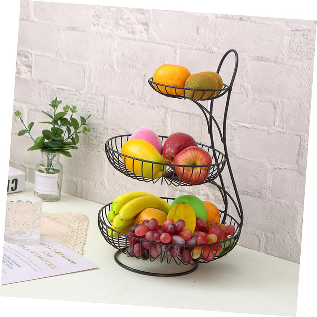Black 3-Tier Iron Fruit Basket N463