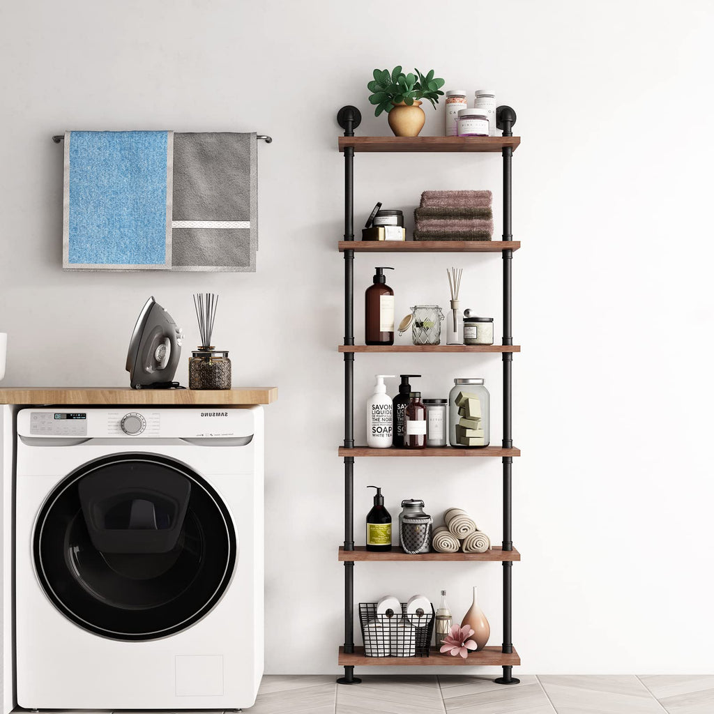 Industrial Pipe Rustic Wood Bookshelf S270151
