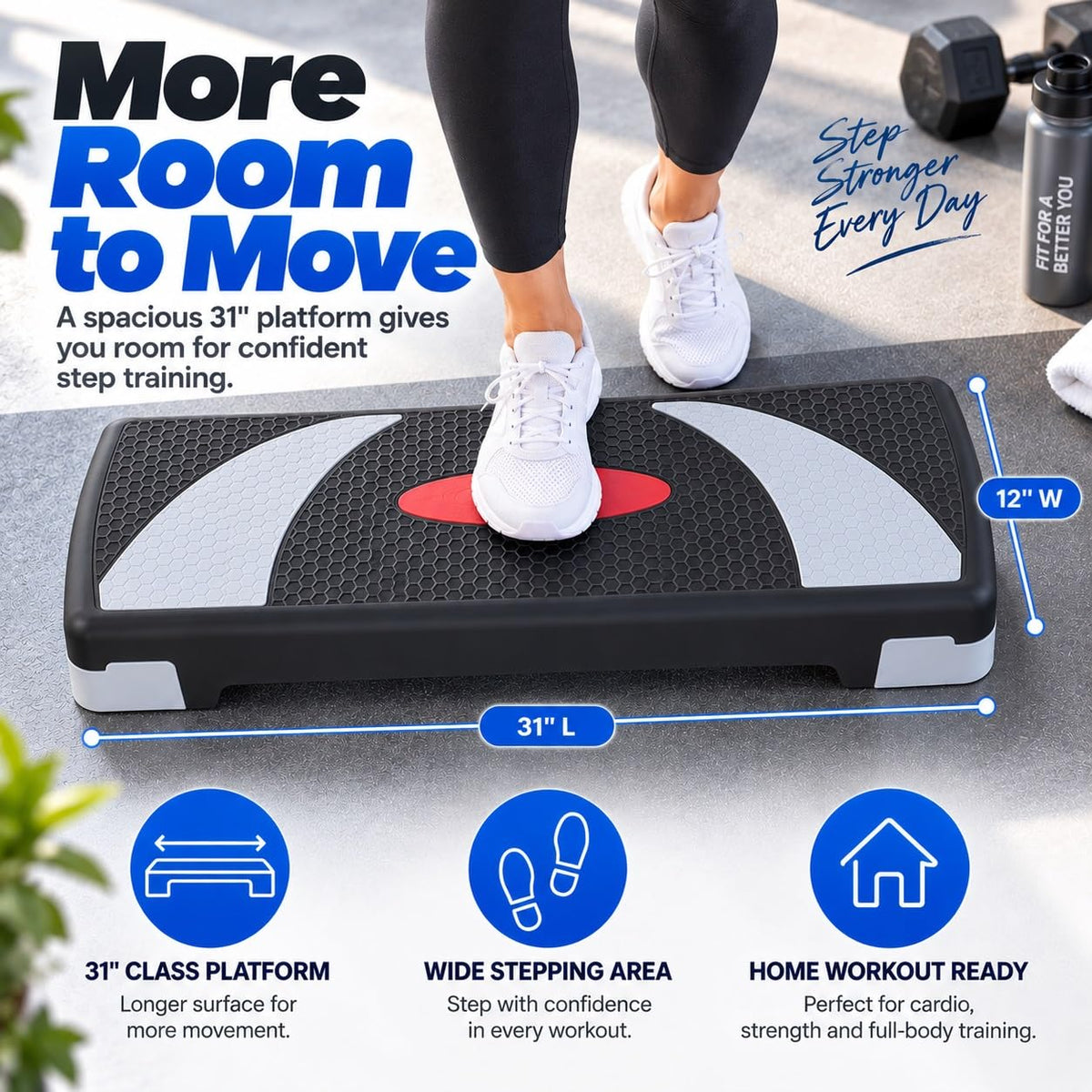 31'' Aerobic Step Platform with 4 Risers T299