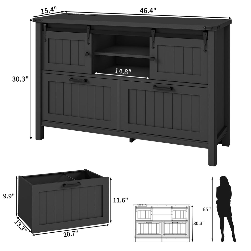 Lateral File Cabinet with Charging Station T44214