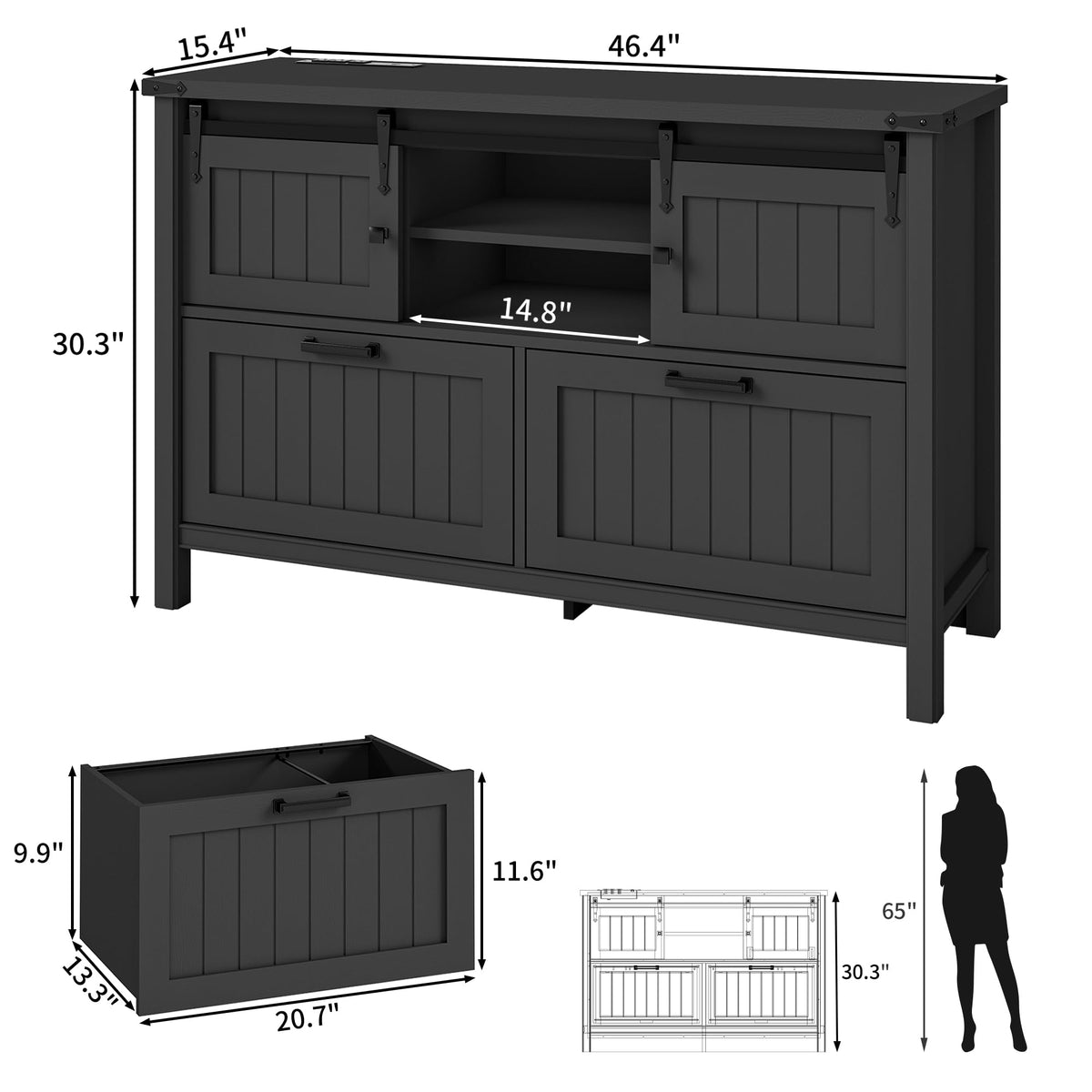 Lateral File Cabinet with Charging Station T44214