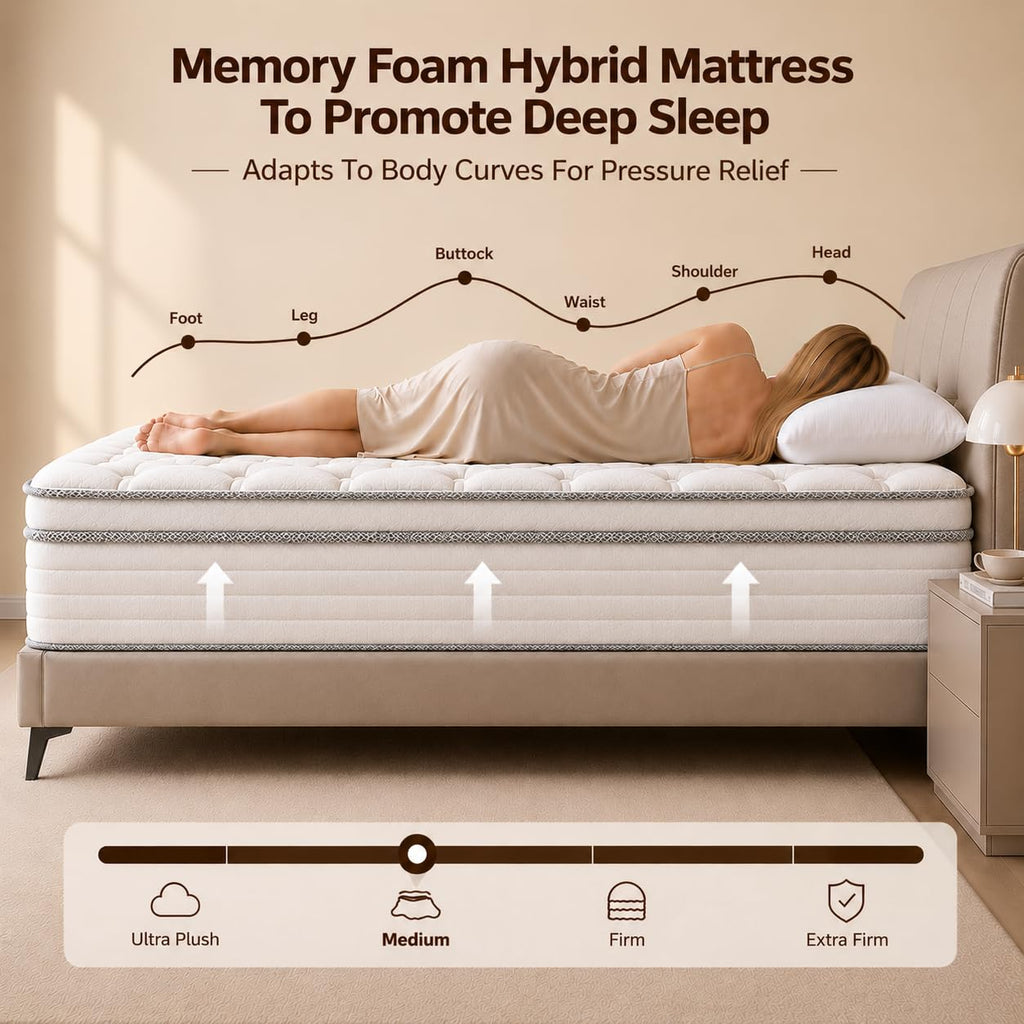12 Inch Medium Firm Hybrid Spring Mattress T4231