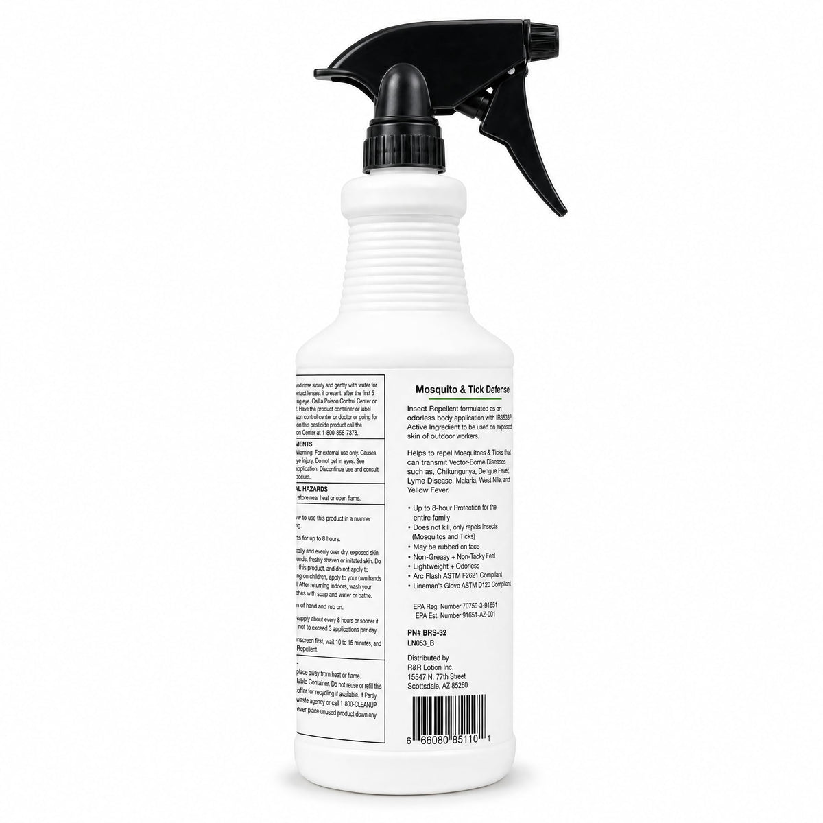 Insect Repellent Spray 8 Hour Protection 32oz Bottle H476488